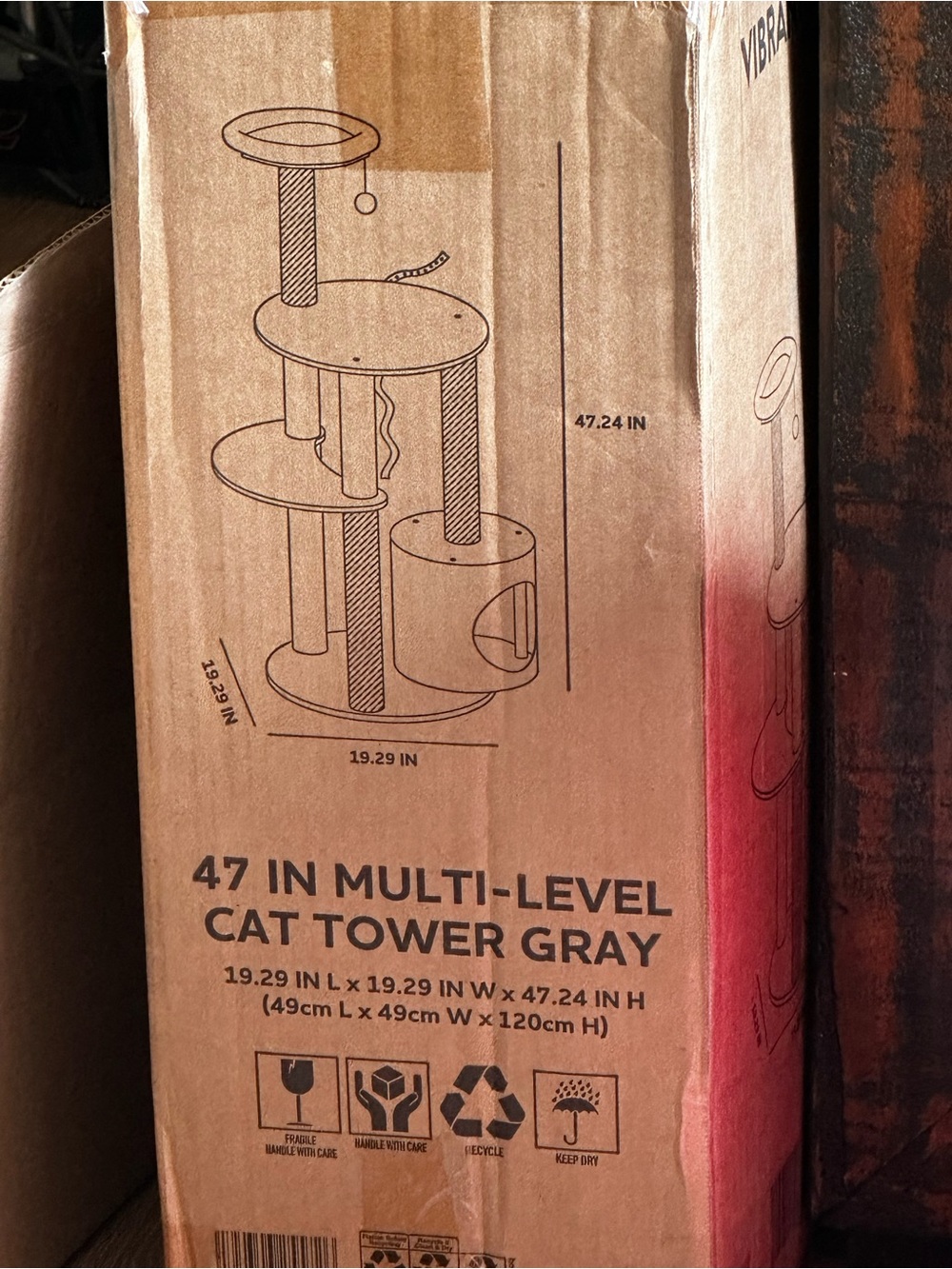 NEW IN BOX: Vibrant Life 47" Multi-Level Cat Tower - Gray
